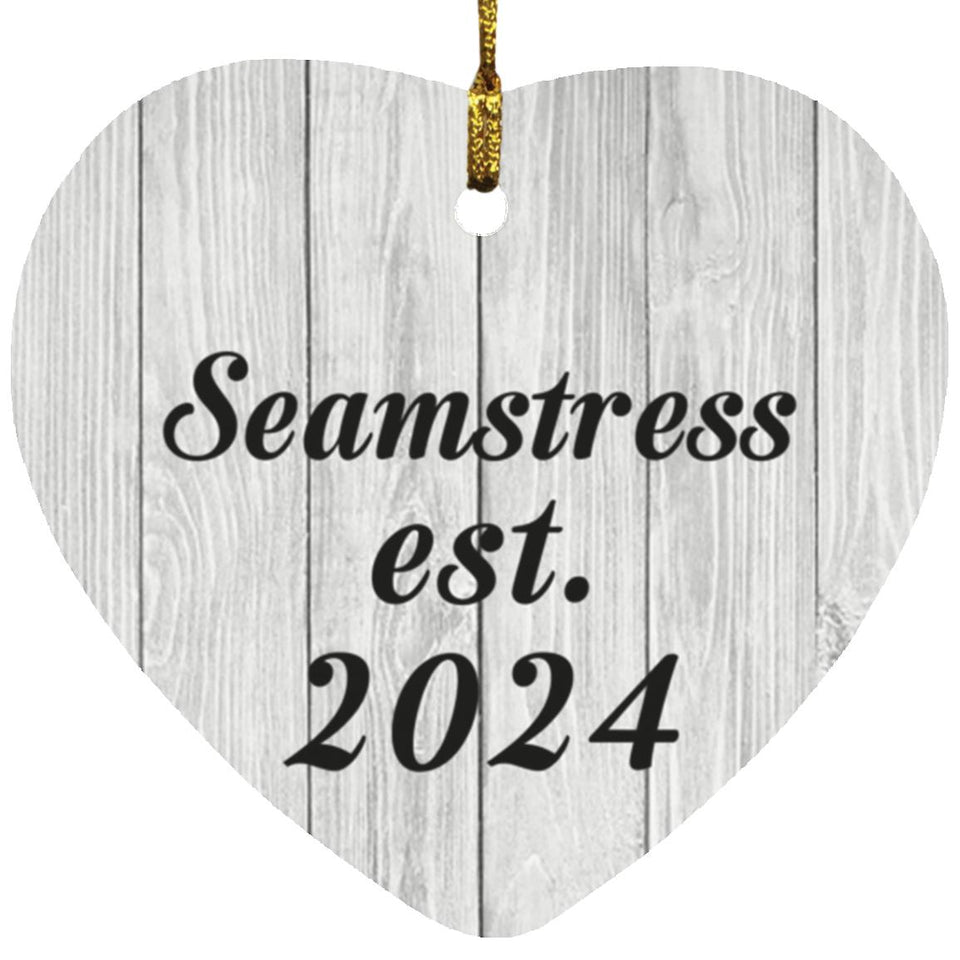 Seamstress Established Est. 2024 - Heart Ornament F