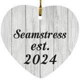 Seamstress Established Est. 2024 - Heart Ornament F