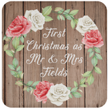 First Christmas As Mr & Mrs Fields - Drink Coaster B