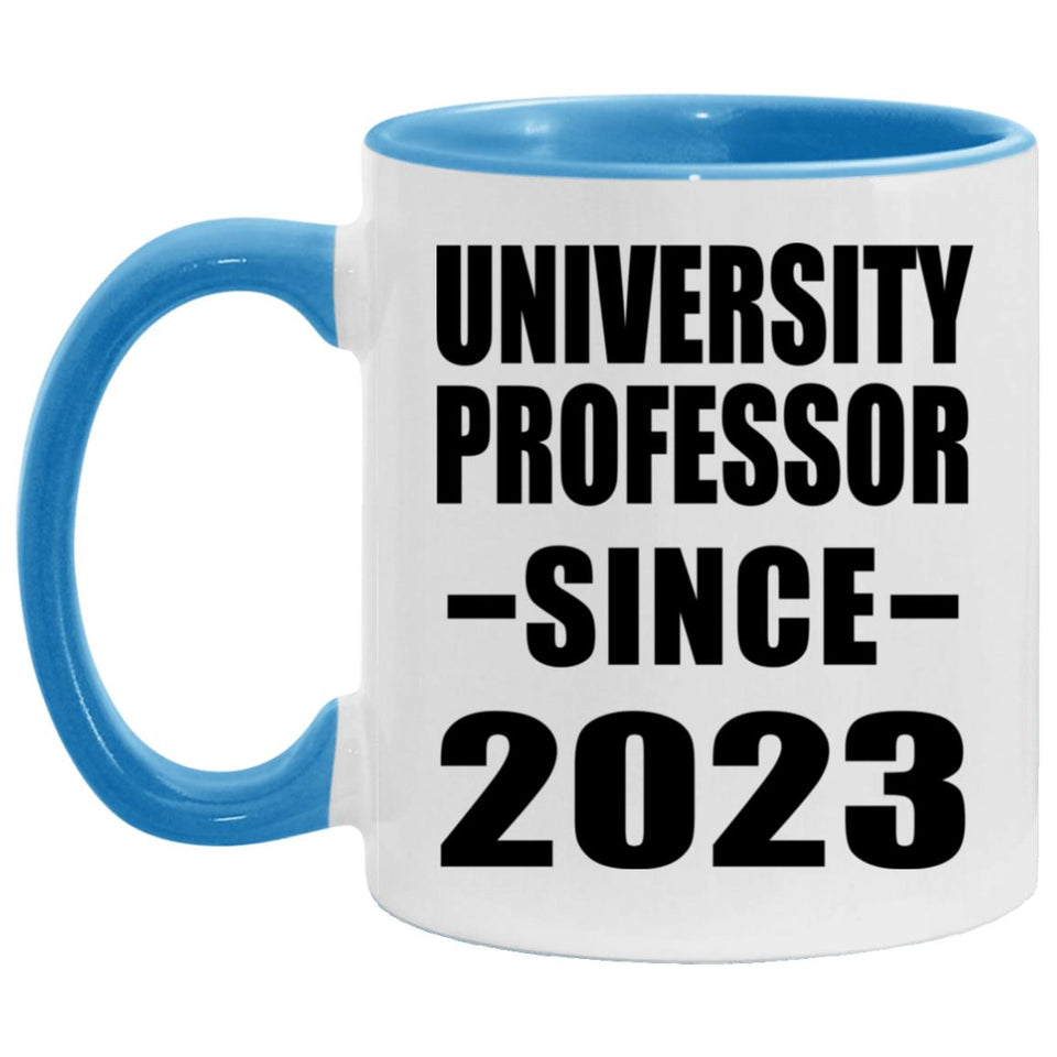 University Professor Since 2023 - 11oz Accent Mug Blue