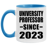 University Professor Since 2023 - 11oz Accent Mug Blue