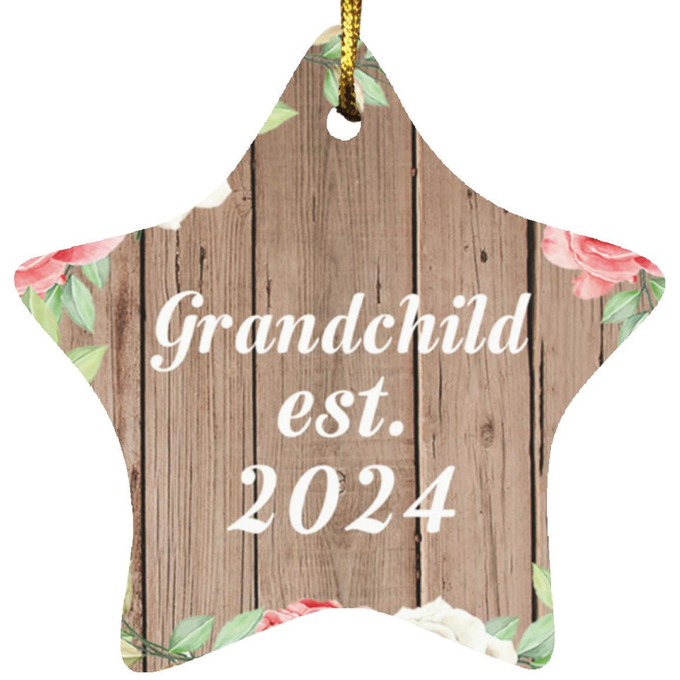 Grandchild Established Est. 2024 - Star Ornament B