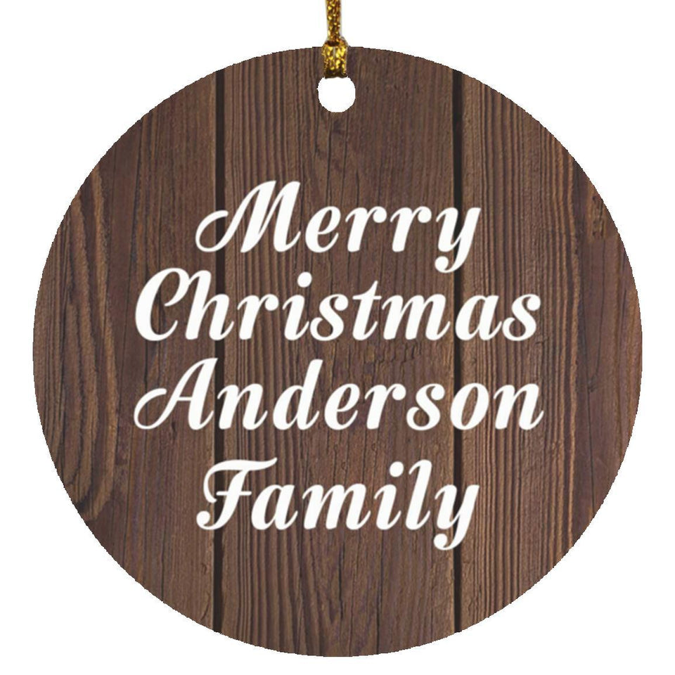 Merry Christmas Anderson Family - Circle Ornament D