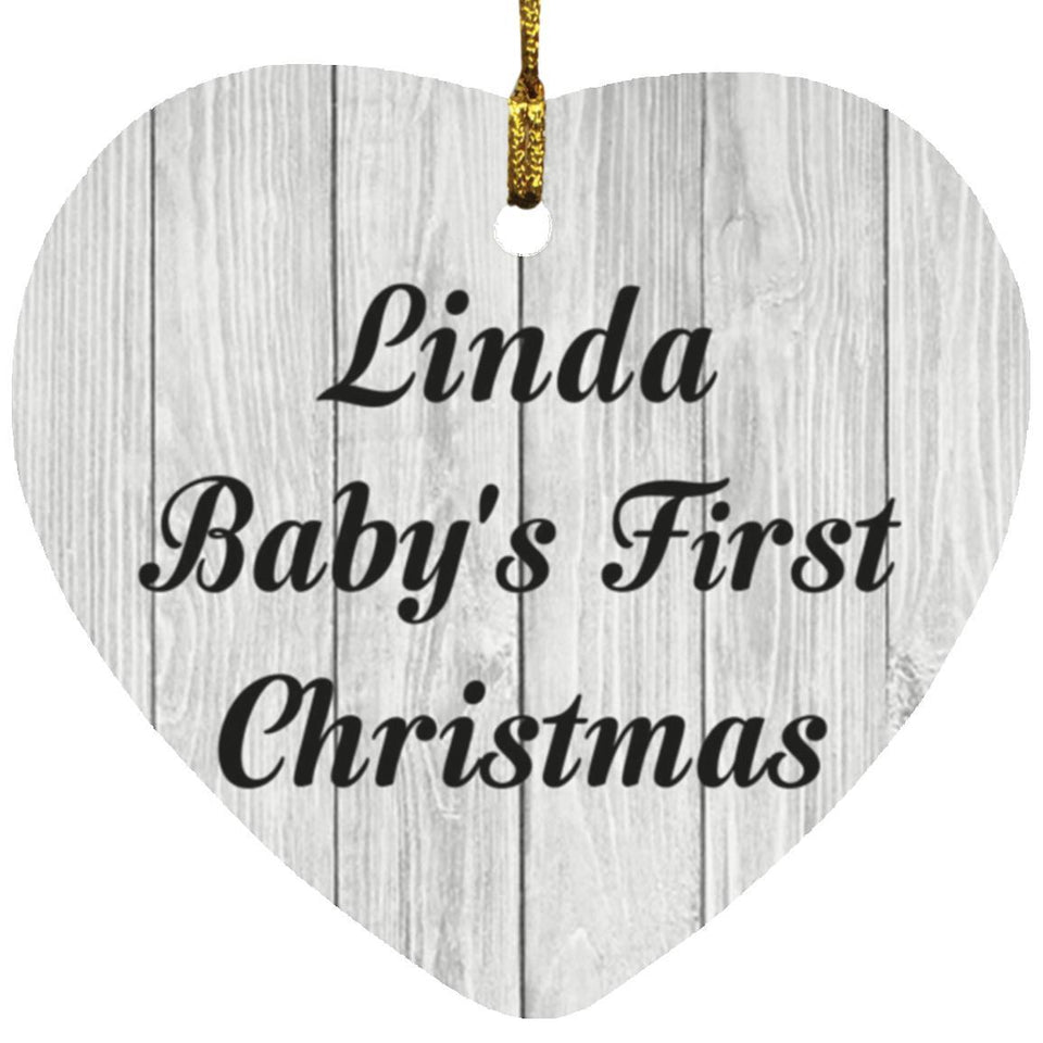 Linda Baby's First Christmas - Heart Ornament F
