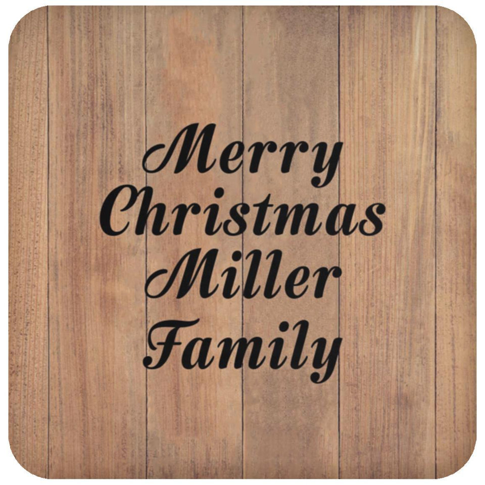 Merry Christmas Miller Family - Drink Coaster C