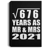 26th Anniversary Square Root of 676 Years As Mr & Mrs 2021 - Canvas Portrait