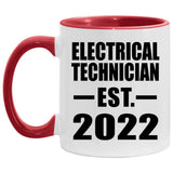 Electrical Technician Established EST. 2022 - 11oz Accent Mug Red