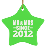 12th Anniversary Mr & Mrs Since 2012 - Star Ornament