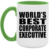World's Best Corporate Executive - 15oz Accent Mug Green