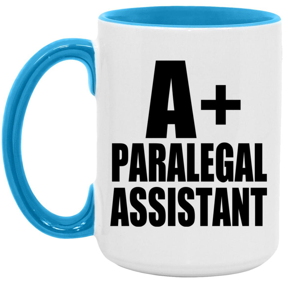 A+ Paralegal Assistant - 15oz Accent Mug Blue