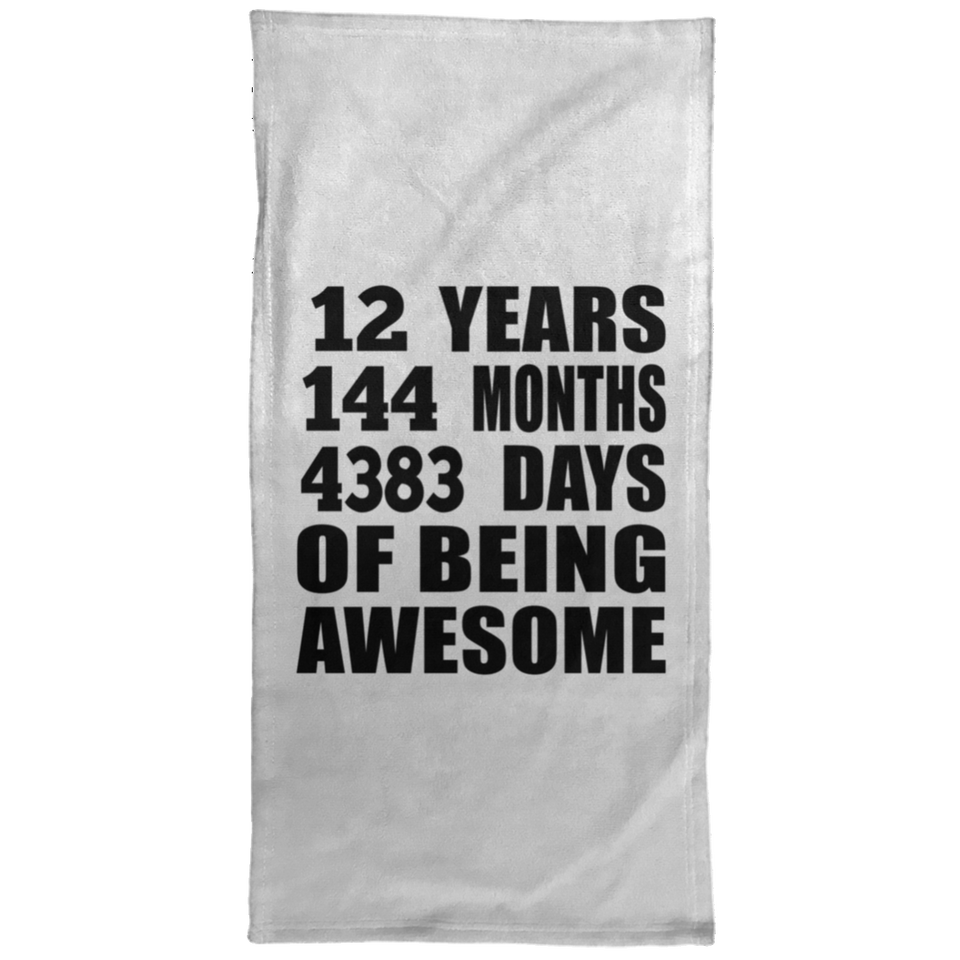 12th Birthday 12 Years 144 Months 4383 Days Of Awesome - Hand Towel
