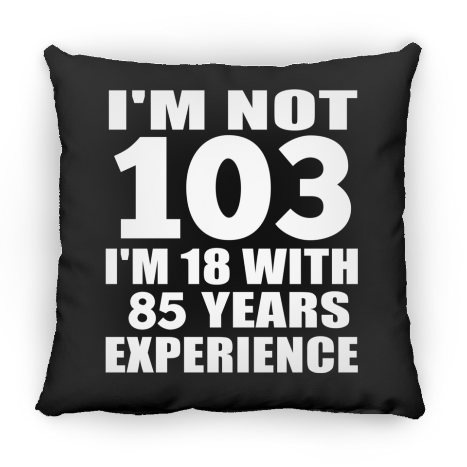 103rd Birthday I'm Not 103 I'm 18 With 85 Years Experience - Throw Pillow Black
