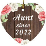 Aunt Since 2022 - Heart Ornament A