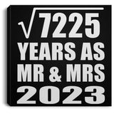 85th Anniversary Square Root of 7225 Years As Mr & Mrs 2023 - Canvas Square