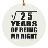 5th Anniversary Square Root of 25 Years of Being Mr Right - Circle Ornament