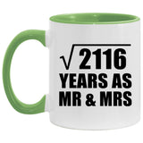 46th Anniversary Square Root of 2116 Years As Mr & Mrs - 11oz Accent Mug Green