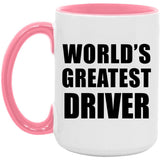 World's Greatest Driver - 15oz Accent Mug Pink