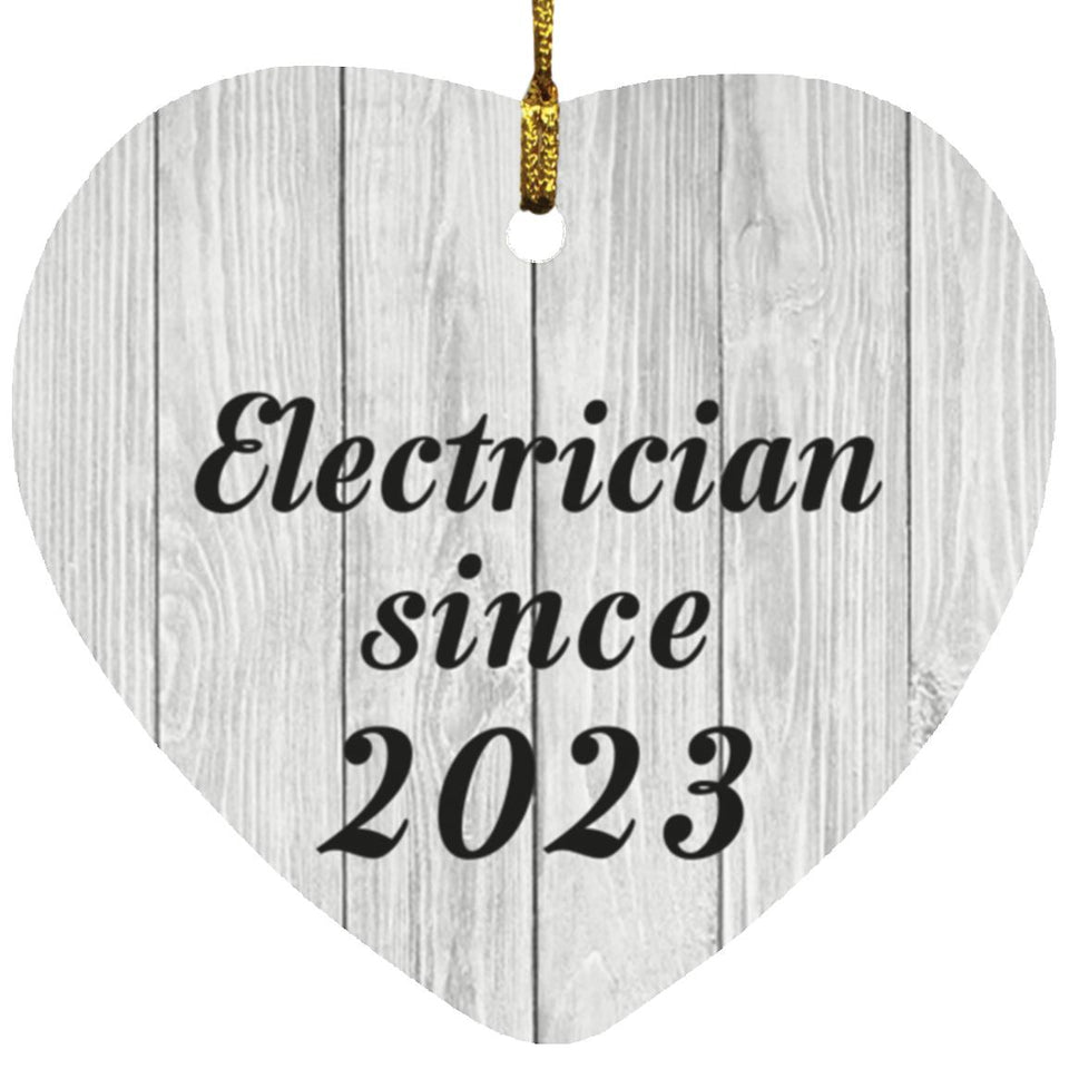 Electrician Since 2023 - Heart Ornament F