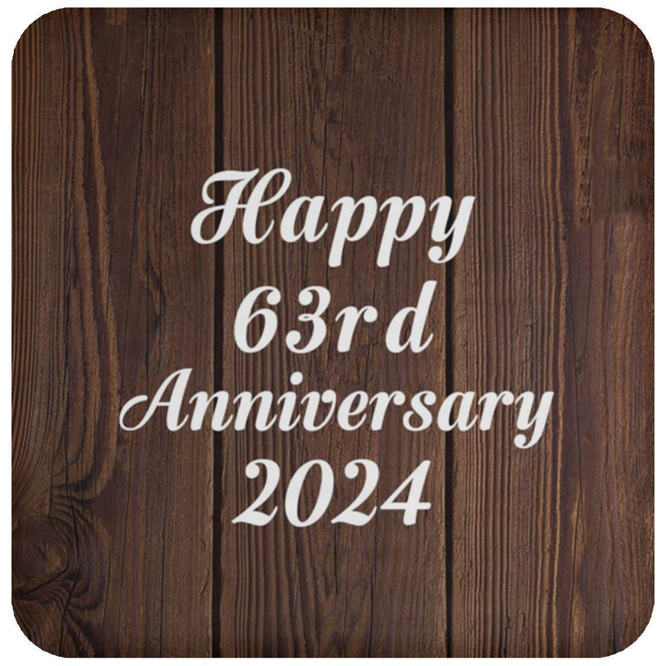 Happy 63rd Anniversary 2024 - Drink Coaster D