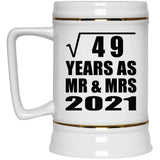 7th Anniversary Square Root of 49 Years As Mr & Mrs 2021 - Beer Stein