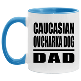 Caucasian Ovcharka Dog Dad - 11oz Accent Mug Blue