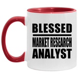 Blessed Market Research Analyst - 11oz Accent Mug Red