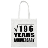 14th Anniversary Square Root of 196 Years Anniversary - Tote Bag White