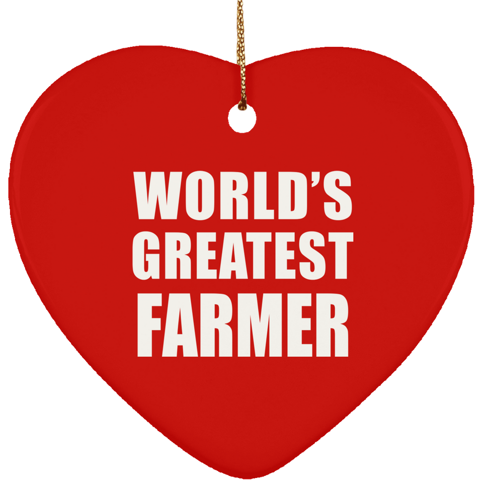 World's Greatest Farmer - Heart Ornament