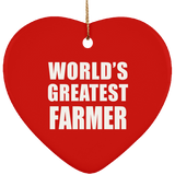 World's Greatest Farmer - Heart Ornament