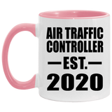 Air Traffic Controller Established EST. 2020 - 11oz Accent Mug Pink
