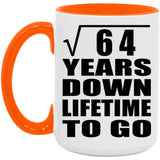 8th Anniversary Square Root of 64 Years Lifetime To Go - 15oz Accent Mug Orange