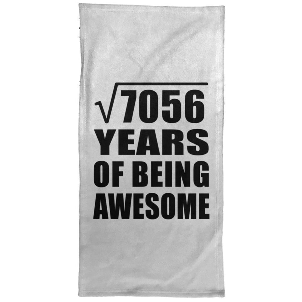 84th Birthday Square Root of 7056 Years of Being Awesome - Hand Towel