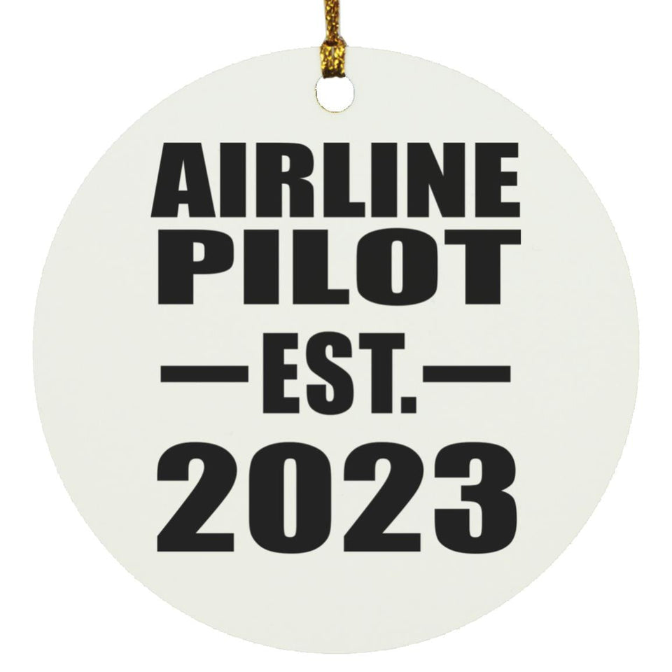 Airline Pilot Established EST. 2023 - Circle Ornament