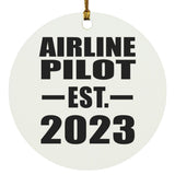 Airline Pilot Established EST. 2023 - Circle Ornament