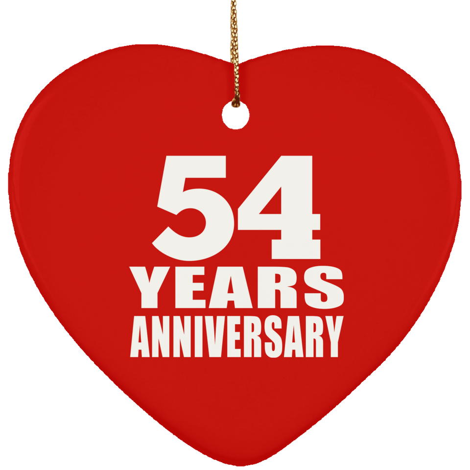 54th Anniversary 54 Years - Heart Ornament