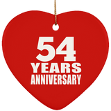 54th Anniversary 54 Years - Heart Ornament