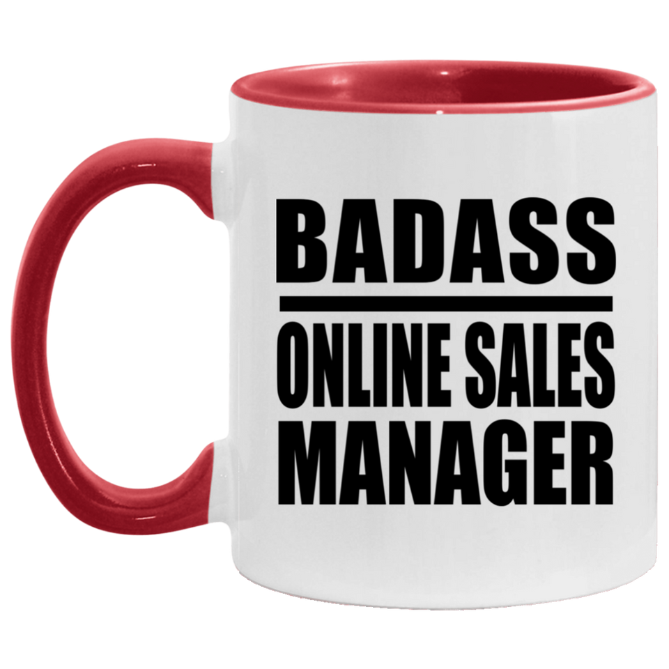 Badass Online Sales Manager - 11oz Accent Mug Red