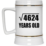 68th Birthday Square Root of 4624 Years Old - Beer Stein