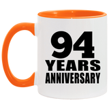 94th Anniversary 94 Years - 11oz Accent Mug Orange