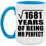 41st Anniversary Square Root of 1681 Years of Mr Perfect - 15oz Accent Mug Blue