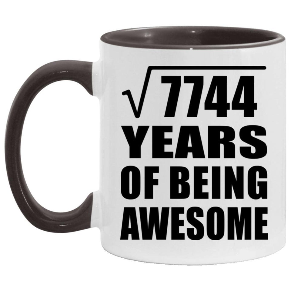88th Birthday Square Root of 7744 Years of Being Awesome - 11oz Accent Mug Black