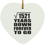 39th Anniversary Square Root of 1521 Years Down Forever To Go - Heart Ornament