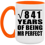 29th Anniversary Square Root of 841 Years of Mr Perfect - 15oz Accent Mug Orange
