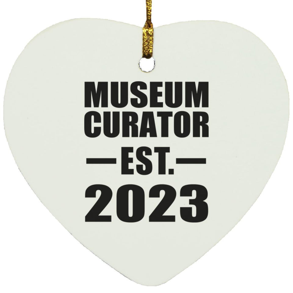 Museum Curator Established EST. 2023 - Heart Ornament