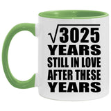 55th Anniversary Square Root of 3025 Years Still In Love - 11oz Accent Mug Green