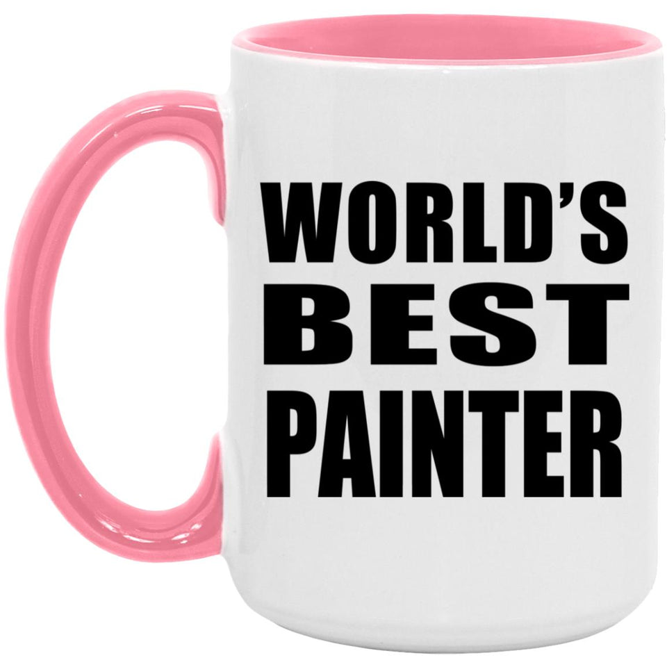 World's Best Painter - 15oz Accent Mug Pink