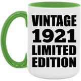 103rd Birthday Vintage 1921 Limited Edition - 15oz Accent Mug Green