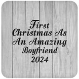 First Christmas As An Amazing Boyfriend 2024 - Drink Coaster F
