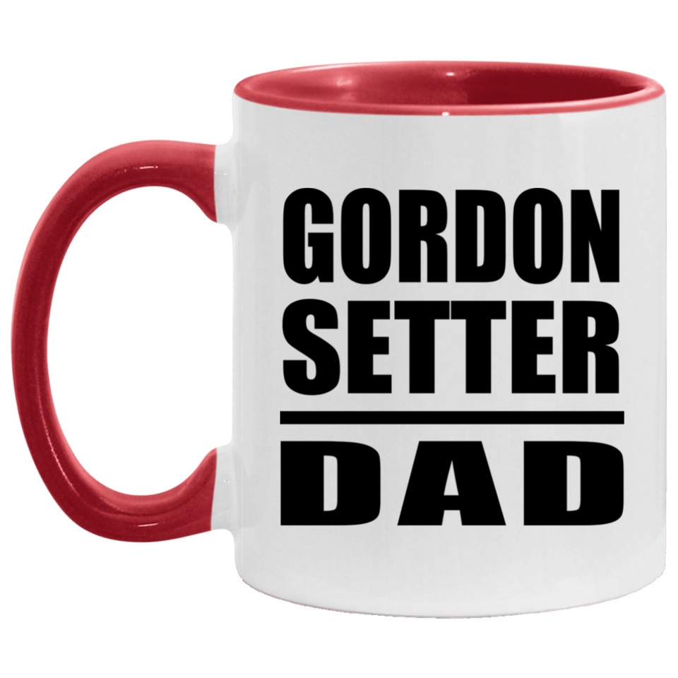 Gordon Setter Dad - 11oz Accent Mug Red