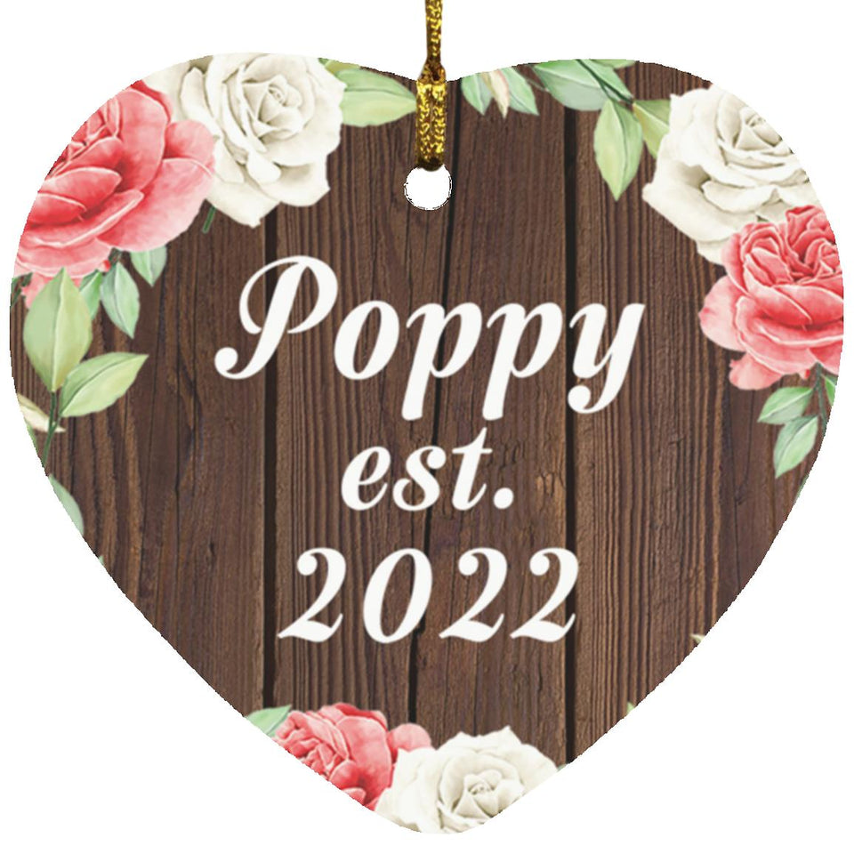 Poppy Established Est. 2022 - Heart Ornament A